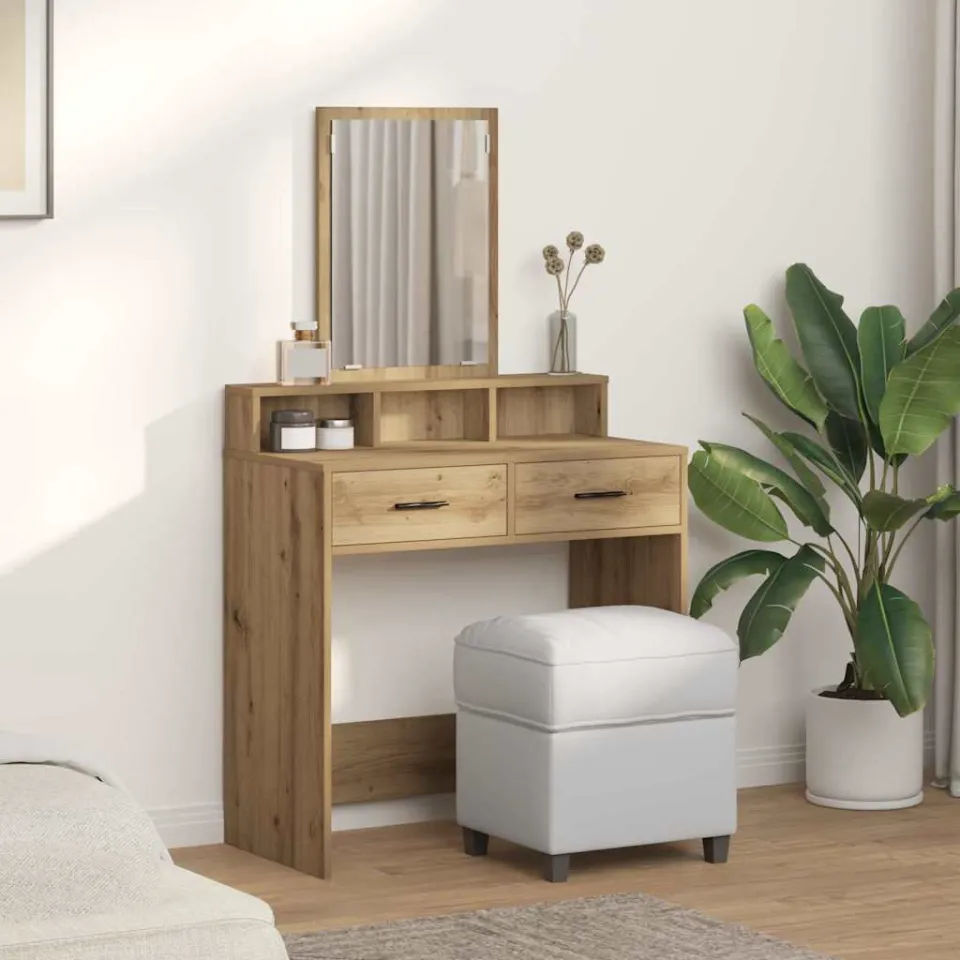 vidaXL Plafondtafel Artisan Eiken 79 x 41 x 140 cm Bewerkt hout, foto 3