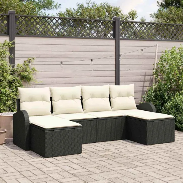 vidaXL Tuin Sofa Set 6 st Zwart [Synthetisch]: Poly Rattan, foto 2