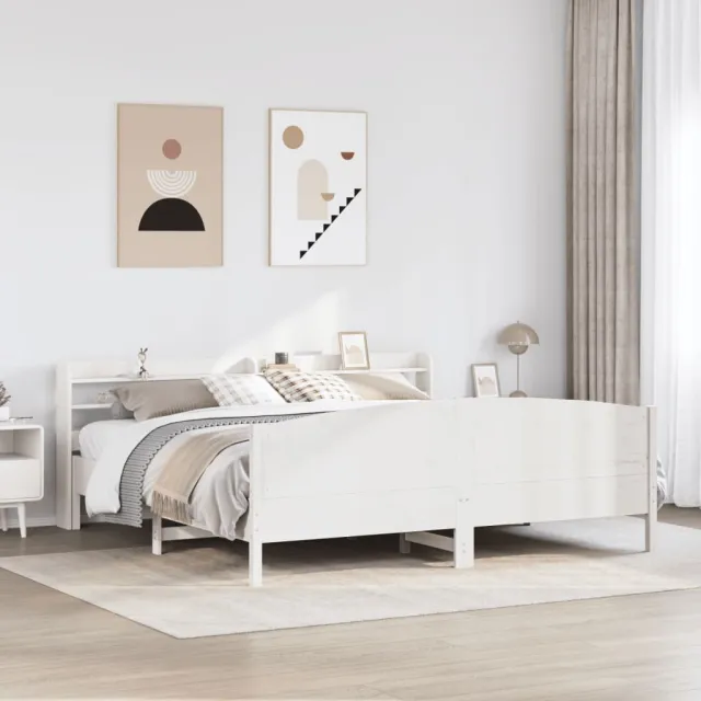vidaXL Bedframe zonder matras massief grenenhout wit 180x200 cm