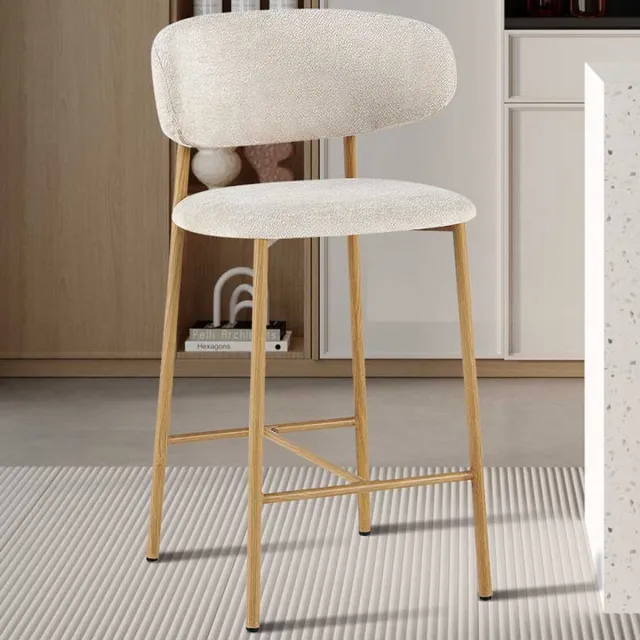 Rousseau Barstoel Coco Beige – Voor Keukeneiland – Zithoogte 65 cm – Naturel Houtlook – Rousseau