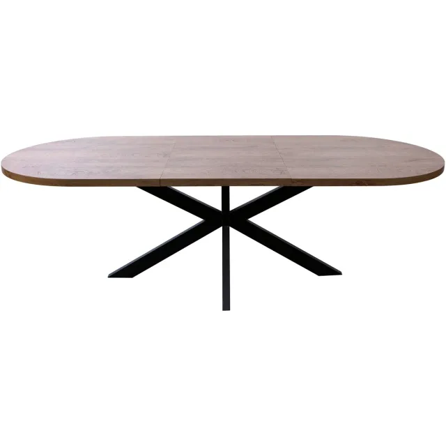 Lizzely Garden & Living Uitschuifbare eettafel ovaal 180-240cm Liam bruin MDF eetkamer tafel