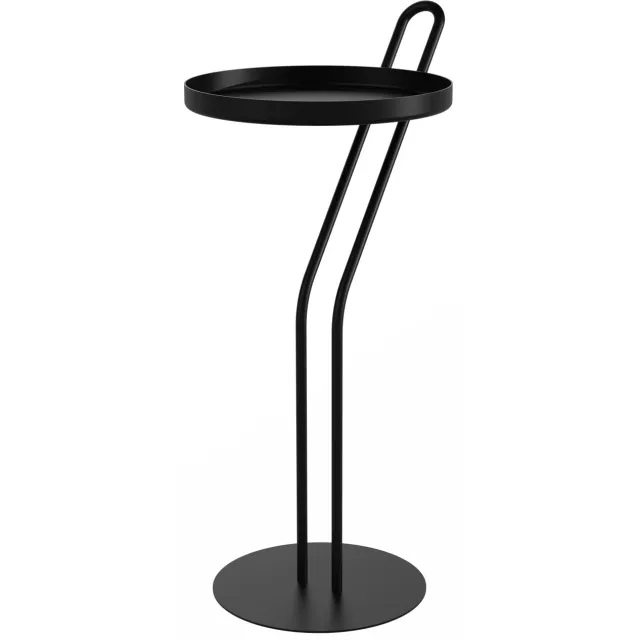 Louis Moulin Bijzettafel Angula rond 52x25cm steenkoolzwart