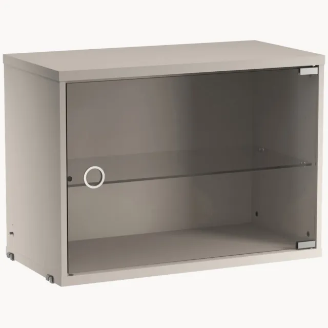 String Furniture Displaykast String System met draaideur, B 58 x D 30 cm Beige, Transparant