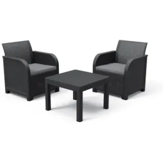 Keter Balkonset Rosalie - Wicker/kunststof - Antraciet - 2 Personen