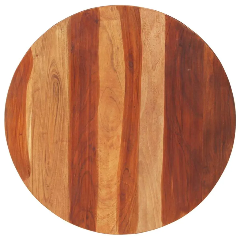 vidaXL Tafelblad rond 25-27 mm 70 cm massief acaciahout bruin, foto 2