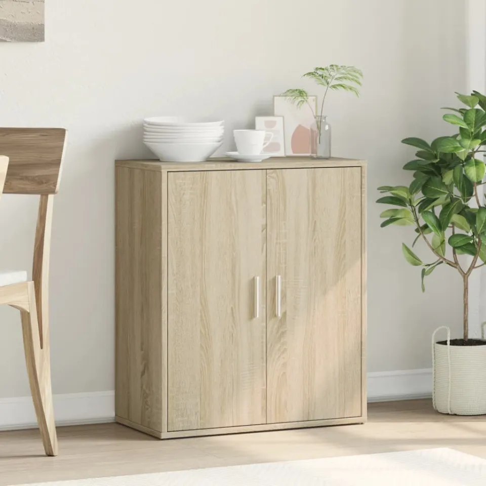 vidaXL Dressoir 60x31x70 cm bewerkt hout sonoma eikenkleurig, foto 3