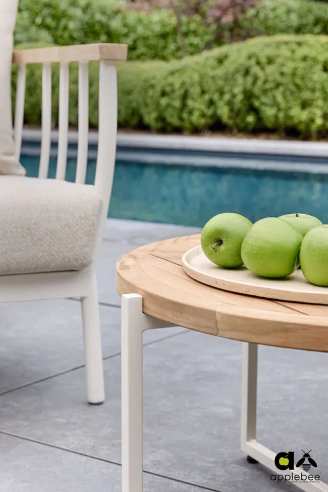 Apple Bee Condor koffietafel teak ø 74 cm - Oyster Naturel