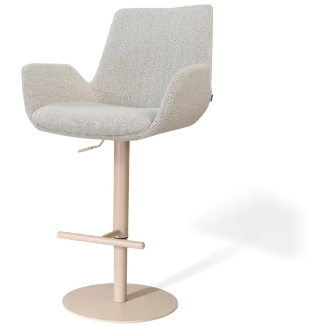 Nolon Niva-Eef draaibare tulp barkruk beige gemêleerd - verstelbaar - beige onderstel