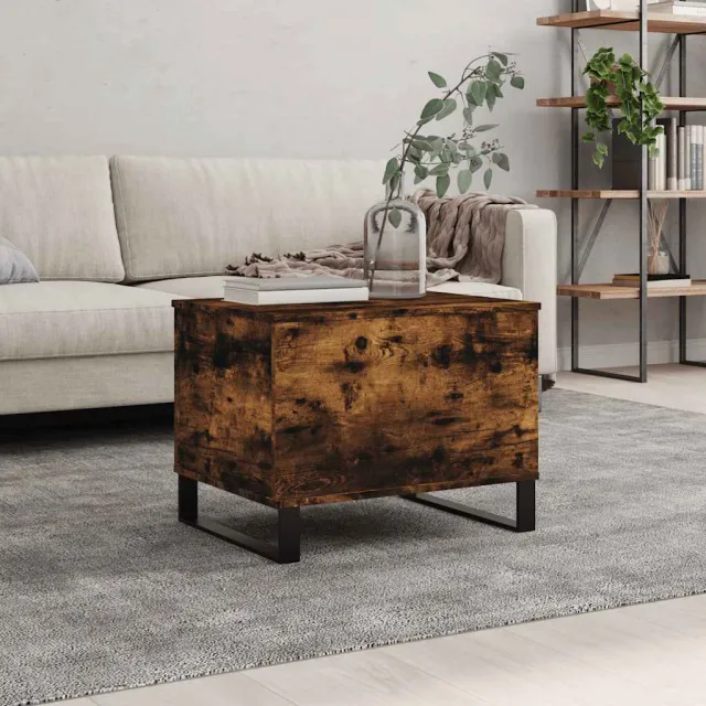 vidaXL Salontafel 60x44,5x45 cm bewerkt hout gerookt eikenkleurig, foto 2