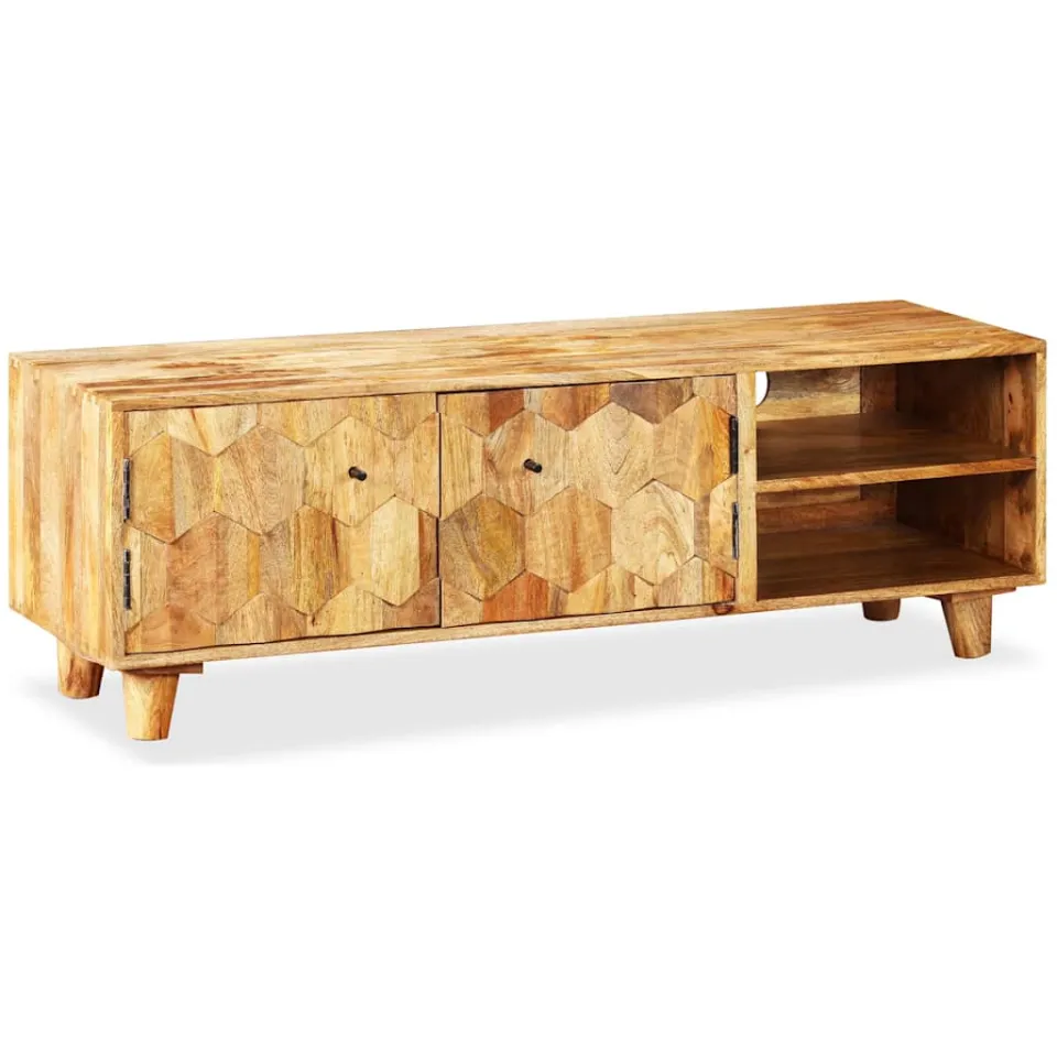 vidaXL Tv-meubel 118x35x40 cm massief mangohout bruin, foto 2