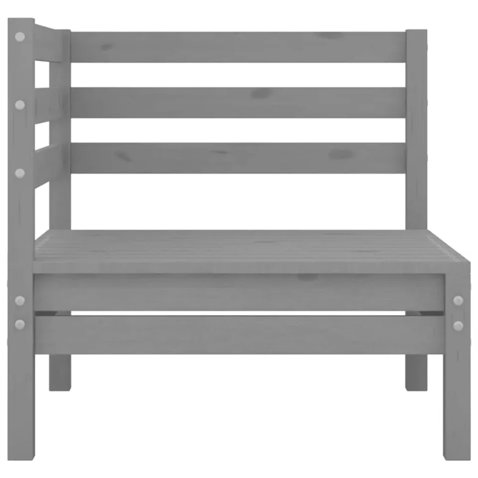 vidaXL 3-delige Loungeset massief grenenhout grijs, foto 4