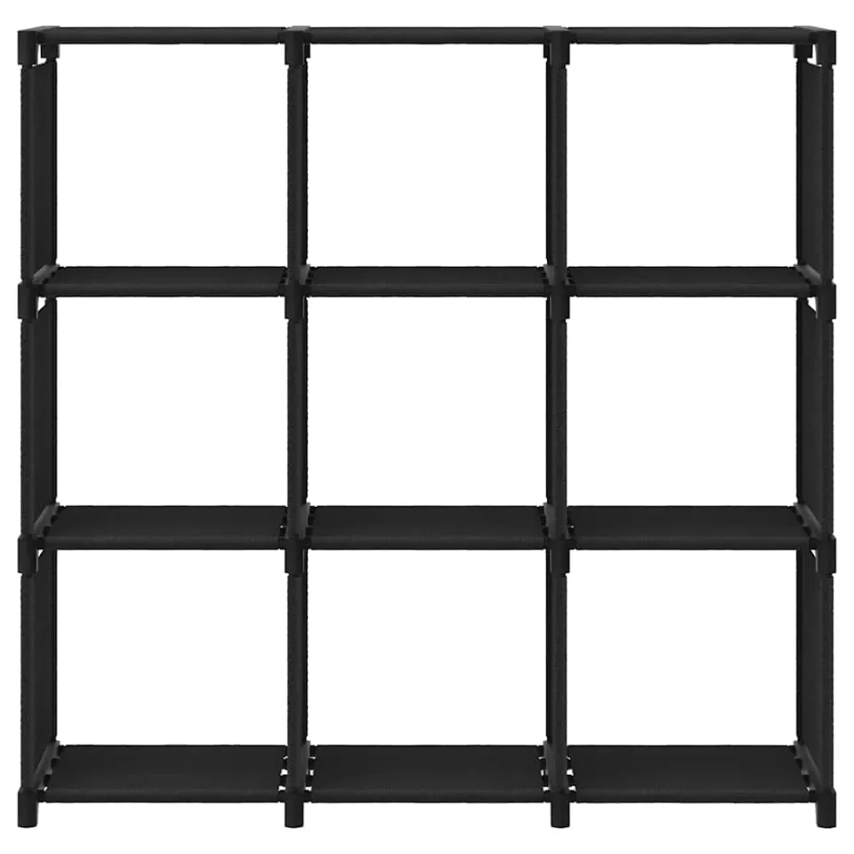 vidaXL Kast met 9 vakken 103x30x107,5 cm stof zwart, foto 2