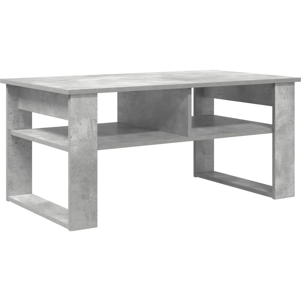 vidaXL Salontafel Beton Grijs 96 x 54 x 44 cm Bewerkt hout