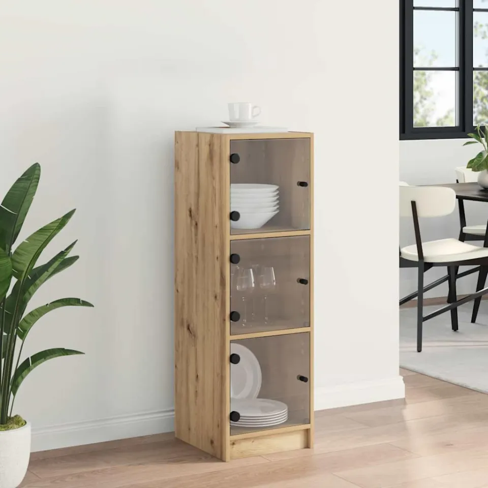 vidaXL Highboard Artisan Eiken 35 x 37 x 109 cm Bewerkt hout, foto 3