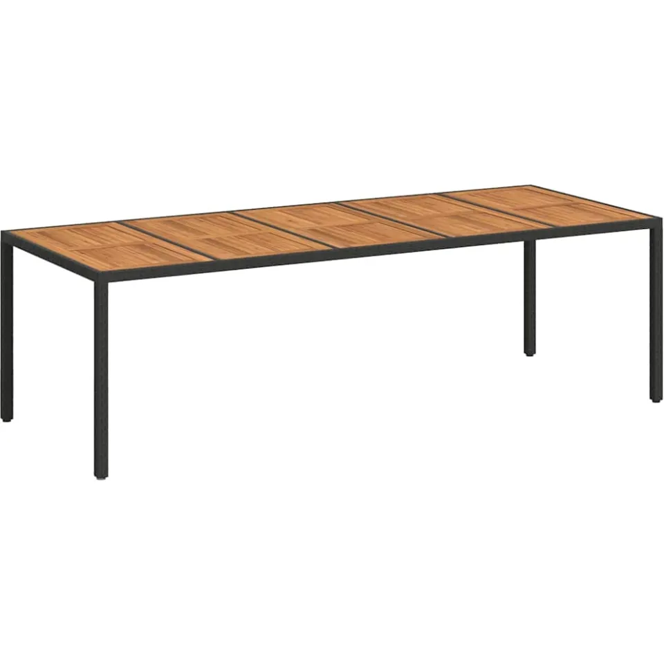 vidaXL Tuinstafel Zwart poly rattan, foto 3