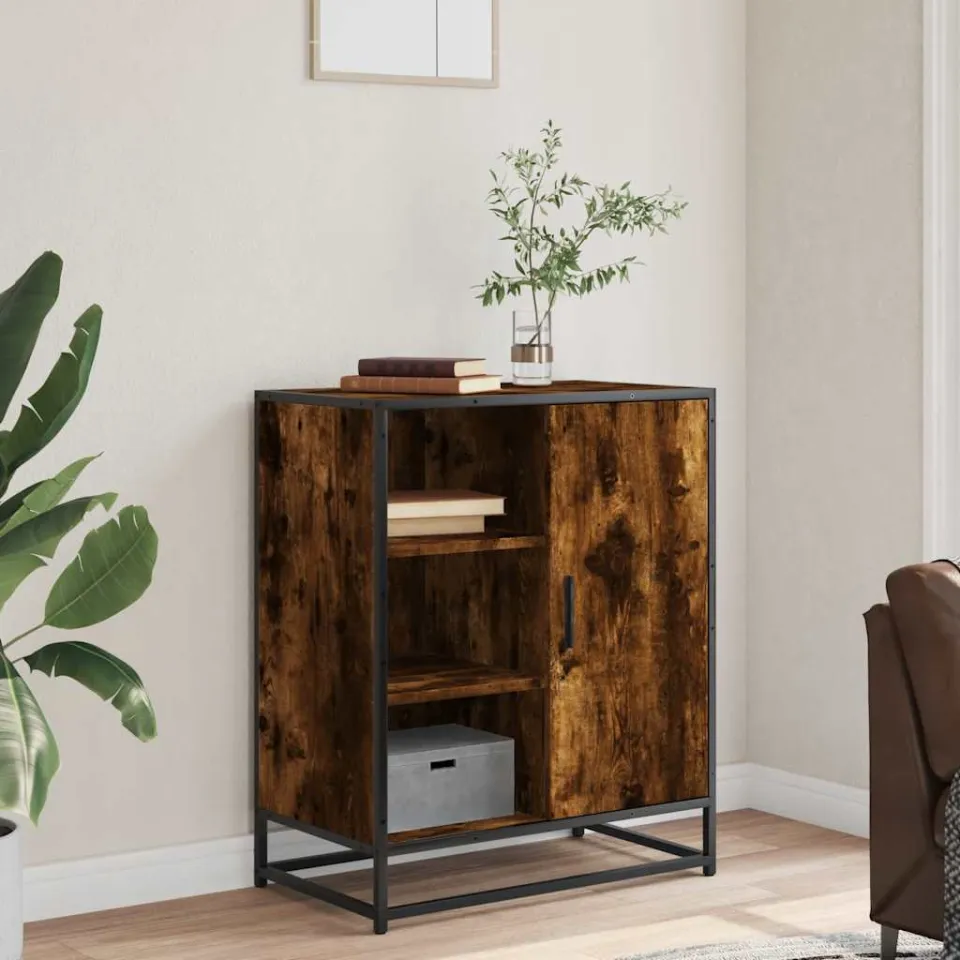 vidaXL Dressoir 62x35x76 cm bewerkt hout gerookt eikenkleurig, foto 2