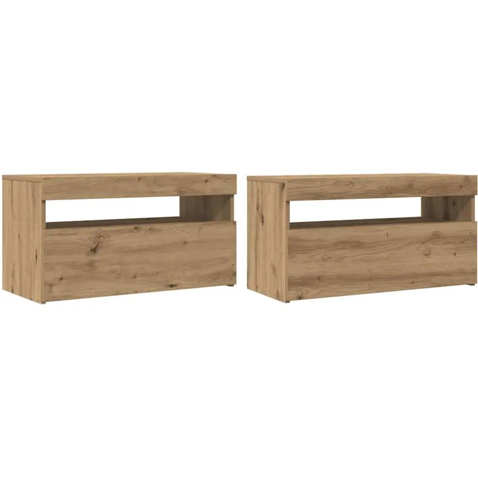 vidaXL Tv-meubels met LED 2 st bewerkt hout artisanaal eiken Bruin