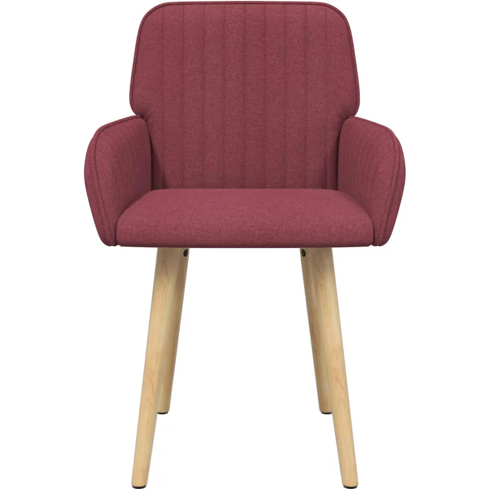vidaXL Eettafelstoelen 2 st Stof Wijnrood 56,5 x 50 x 87,5 cm
