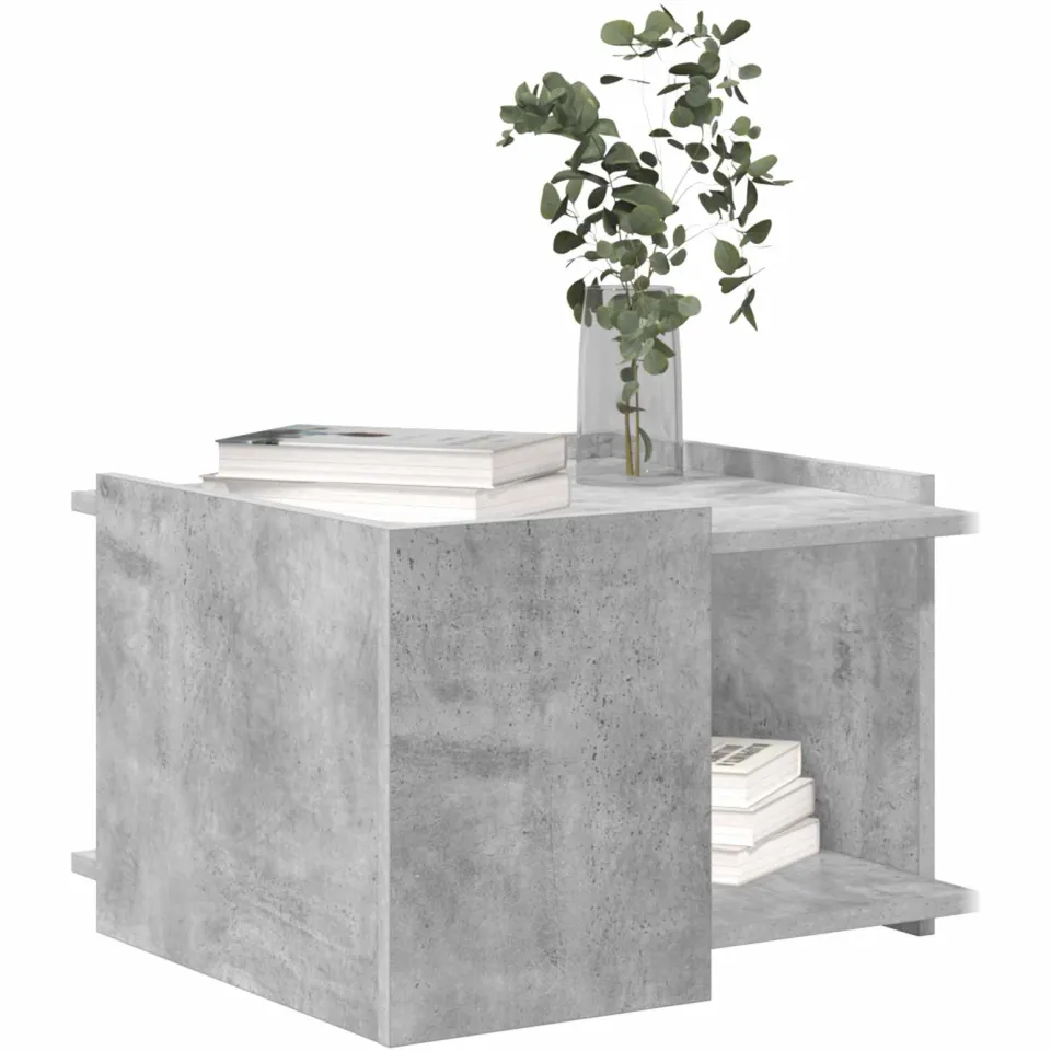 vidaXL Salontafel Betongrijs 50,5 x 50 x 33 cm Bewerkt hout