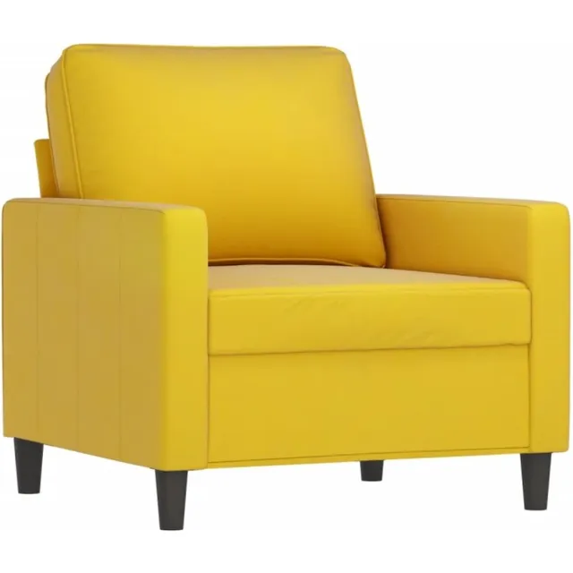 vidaXL Fauteuil - met - voetenbank - 60 - cm - fluweel - geel