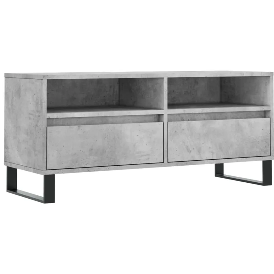 vidaXL Tv-meubel 100x34,5x44,5 cm bewerkt hout betongrijs grijs, foto 3