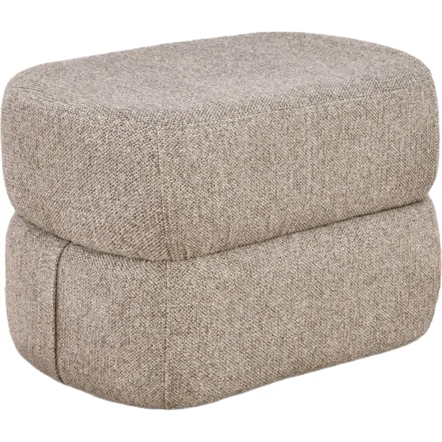 Goossens Poef Double - beige - stof - 65 x 44 x 45