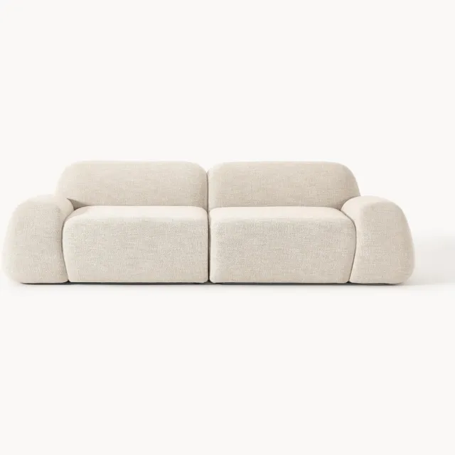 Westwing Collection Modulaire bouclé bank Wolke (3-zits) beige