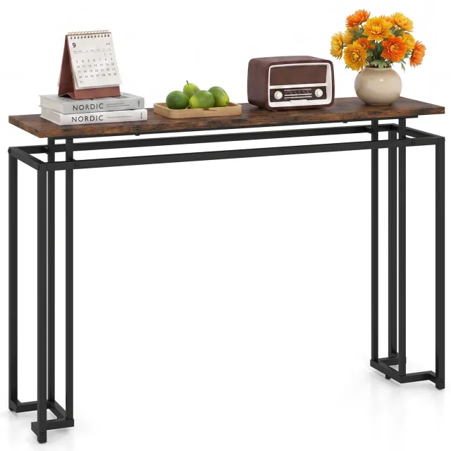 Costway Consoletafel smal, 120 x 30 x 80,5 cm (bruin)