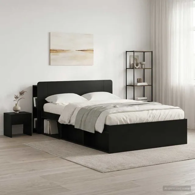 vidaXL Hoofdeinde kas Zwart 135 x 18,5 x 80 cm Geconstrueerd hout