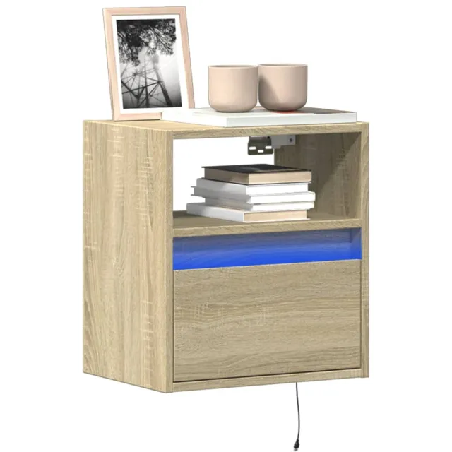 vidaXL Tv-wandmeubel met LED-verlichting 41x31x45 cm sonoma eikenkleur Bruin
