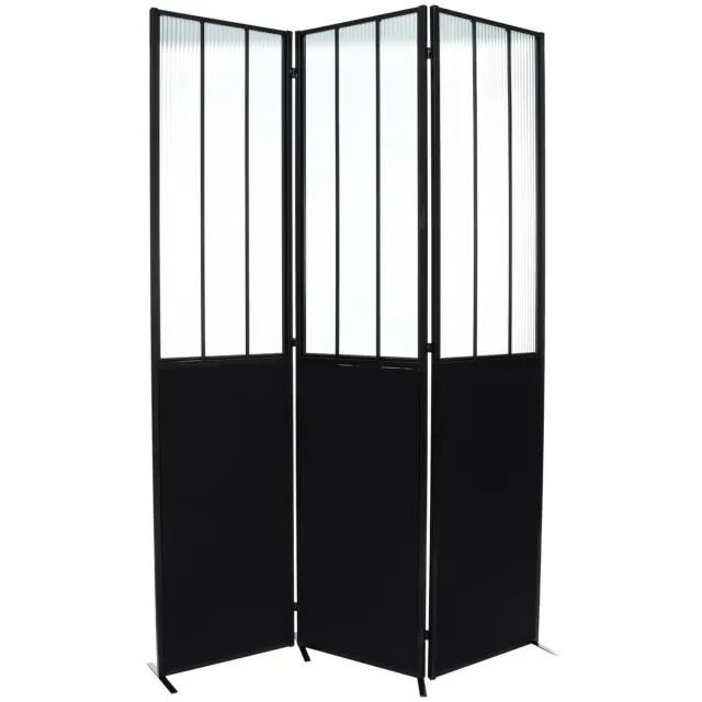 Atmosphera Créateur d'intérieur® Kamerwand van gehard glas ATELIER Noir