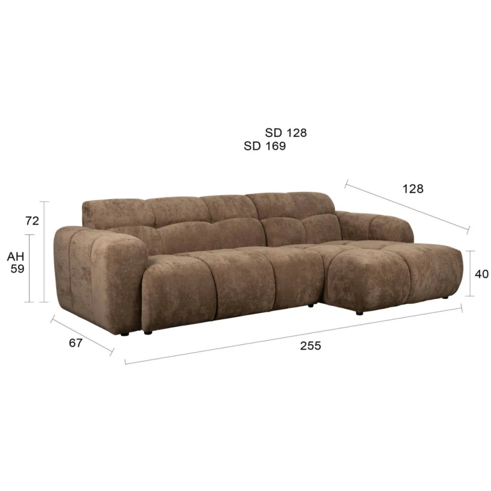 Housecraft Living hoekbank Vento - bruin, foto 4