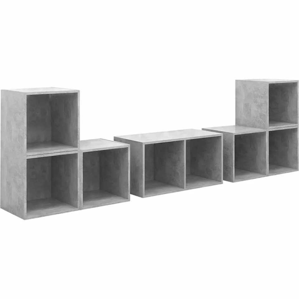 vidaXL 6-delige Tv-meubelset bewerkt hout betongrijs grijs, foto 3