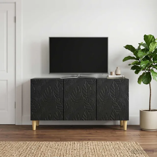 vidaXL TV-kast 99 x 34,5 x 50 cm Zwart Bewerkt hout