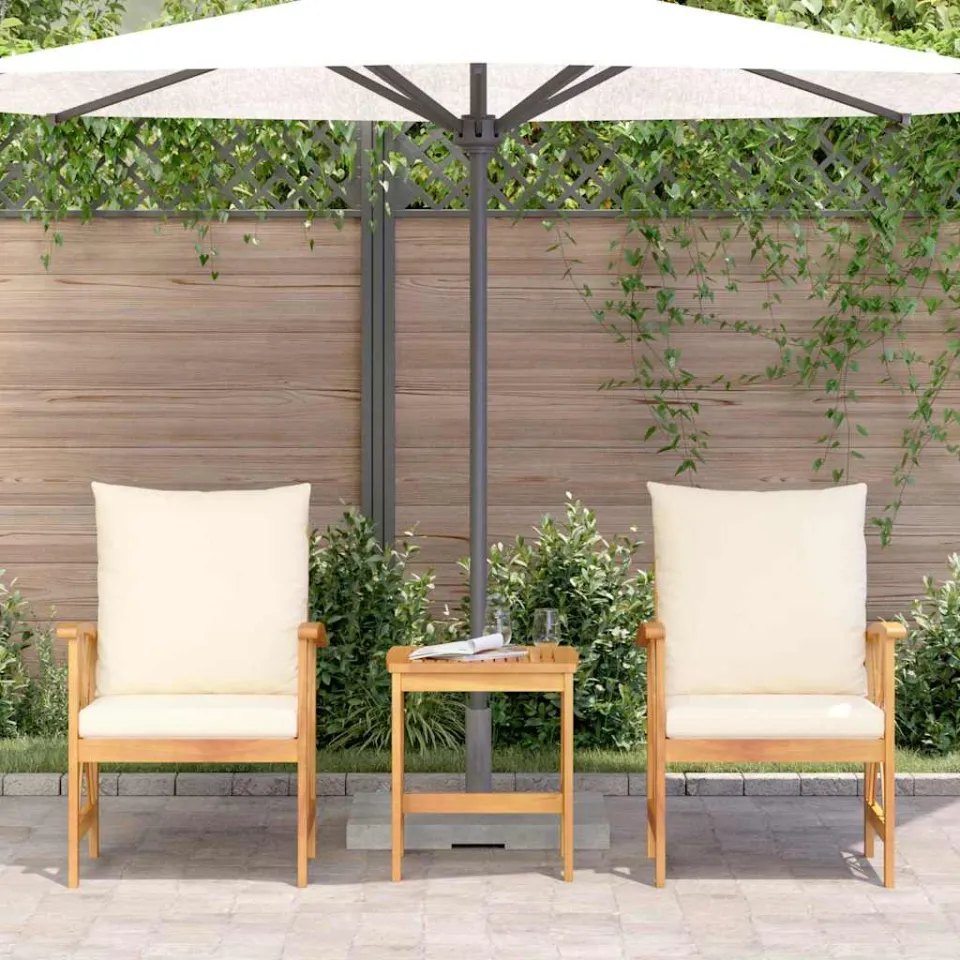 vidaXL Tuinbankenset 3 st Olie naturel Massief Acaciahout, foto 3