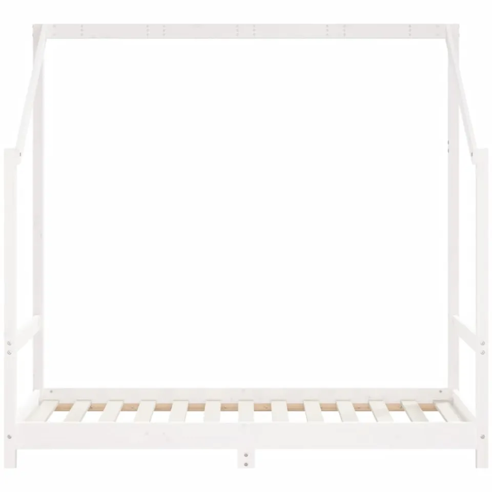 vidaXL Kinderbedframe 80x160 cm massief grenenhout wit, foto 4