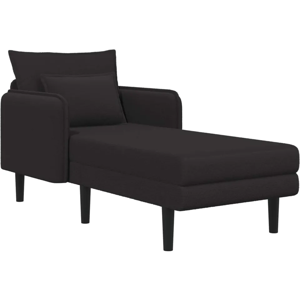 vidaXL Grote chaise longue Zwart Bouclé, foto 3