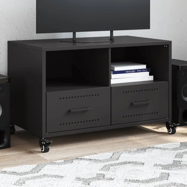 vidaXL Tv-meubel 68x39x43,5 cm staal zwart, foto 2