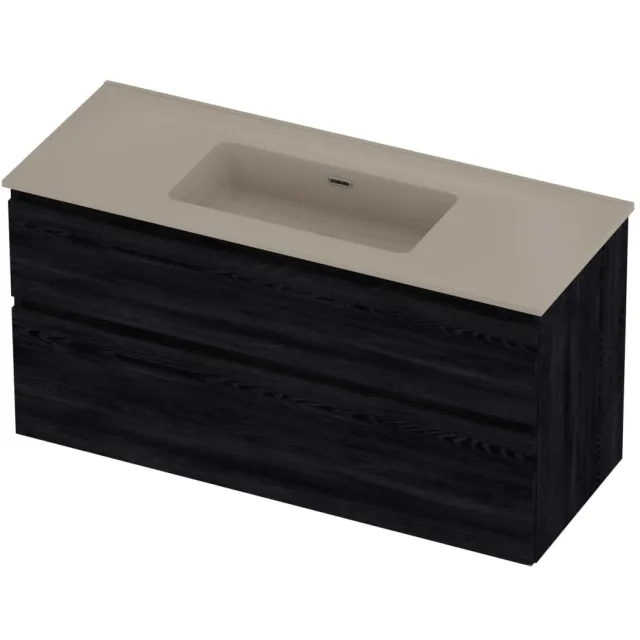 Proline Tribute Badmeubelset Porselein Elegant Enkel 120x46x62 cm Mat Crème Cotton Black Oak Eiken