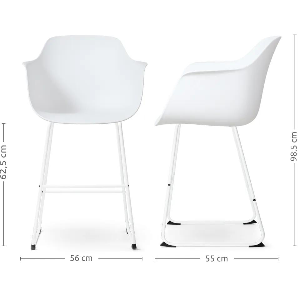 Nolon Nino-Puk barkruk wit - wit onderstel - 65 cm, foto 3
