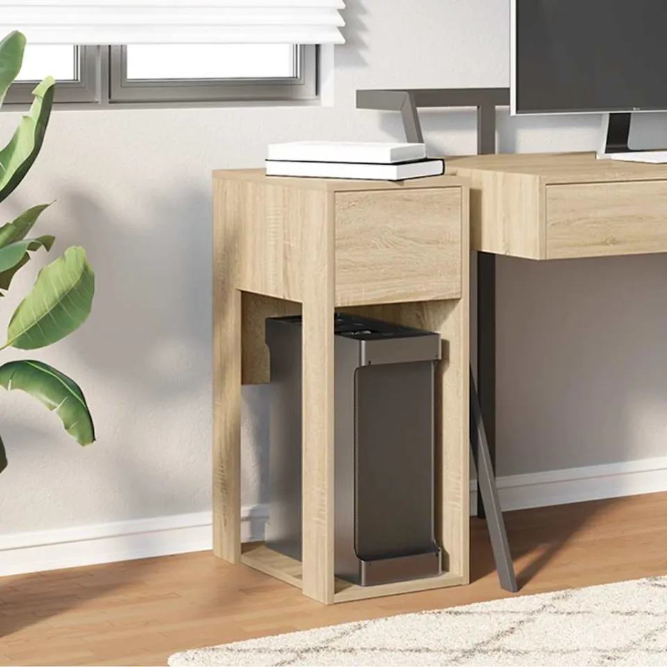 vidaXL Computertorenstandaard met lade 30x44x74 cm sonoma eikenkleurig, foto 2