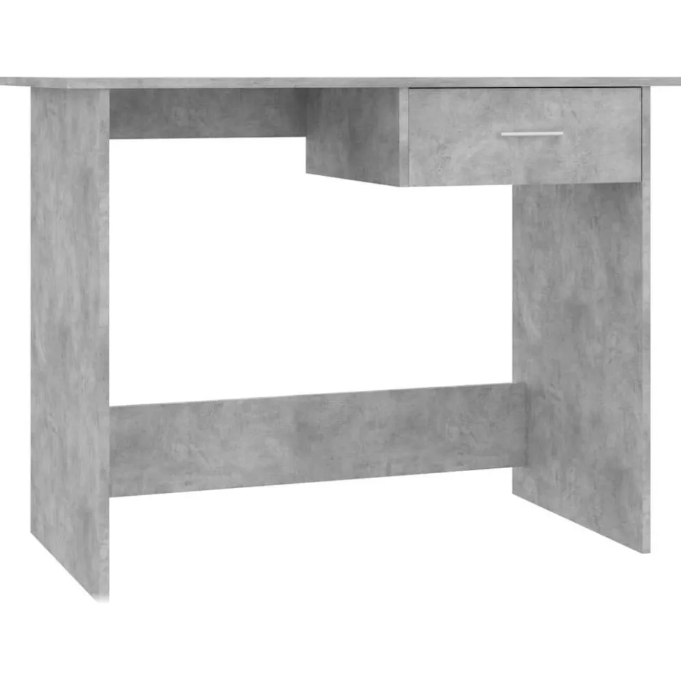 vidaXL Bureau 100x50x76 cm bewerkt hout betongrijs grijs, foto 3