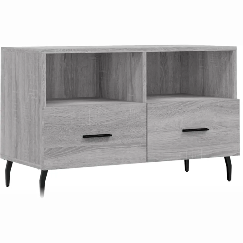 vidaXL Tv-meubel 80x36x50 cm bewerkt hout grijs sonoma eikenkleurig, foto 3