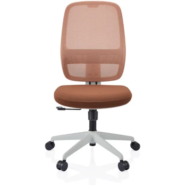 hjh office Bureaustoel / draaistoel Minoro W zitting stof / rugleuning netstof wit / bruin hjh OFFICE Wit/Bruin