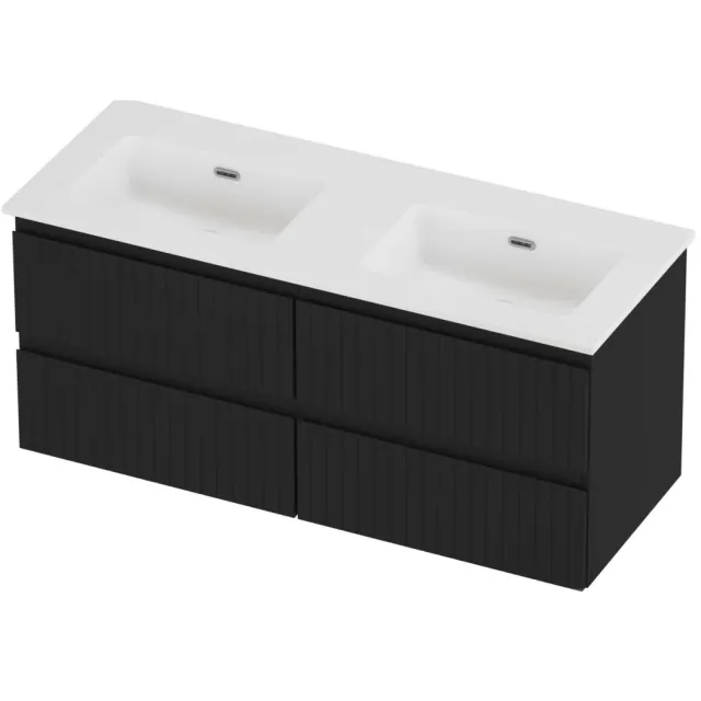 Proline Tribute Badmeubelset Porselein Elegant 4 Laden 120x46x54 cm Mat White Mat Zwart
