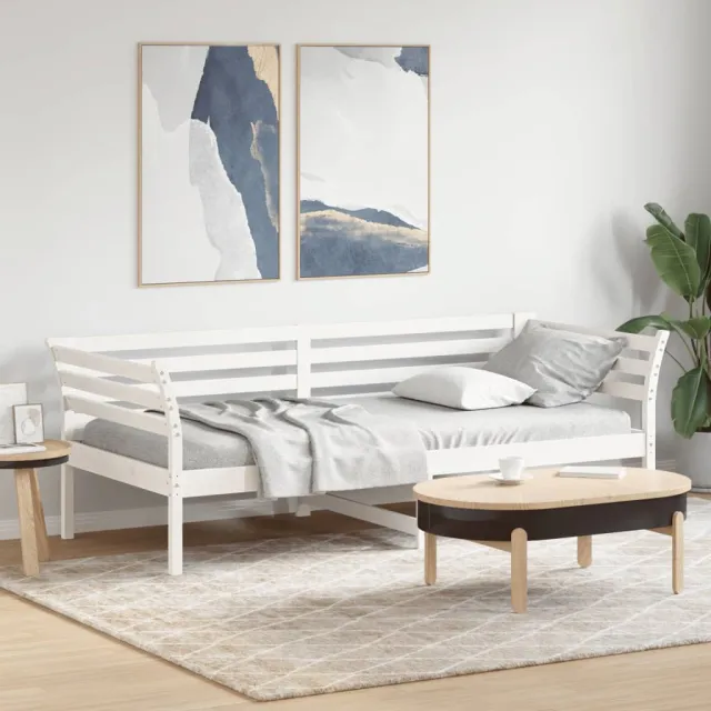 vidaXL Slaapbank zonder matras 90x200 cm massief grenenhout wit