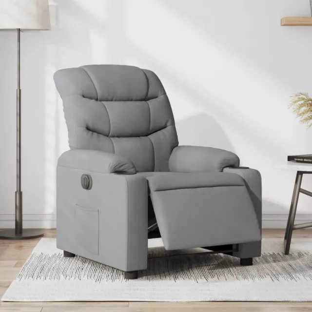 vidaXL Fauteuil elektrisch verstelbaar stof lichtgrijs