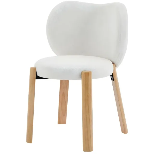 Happiq Fauteuil Set - Hout en Metaal - voor woonkamer en slaapkamer - Wit - voor Thuis en Professioneel Gebruik White