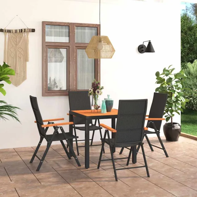 vidaXL 5-delige Tuinset zwart en bruin, foto 2