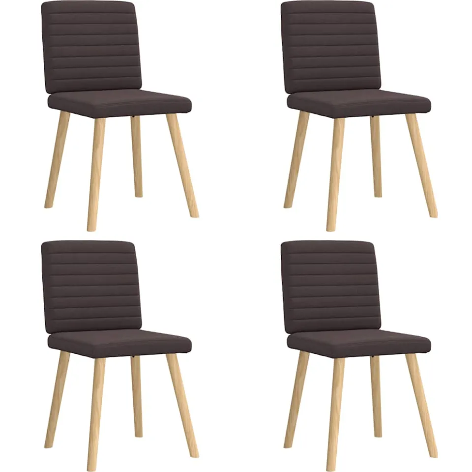 vidaXL Eetkamerstoelen 4 st stof donkerbruin bruin, foto 3